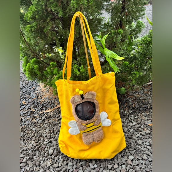 Yellow Teddy Bear Bee Pet Carrier Tote Bag for Small Dog/Cat - Picture 1 of 8